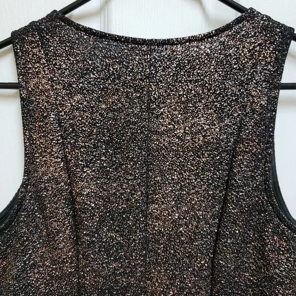 Everly M Black with Metallic Sparkle Layered Look Sleeveless Dress - Picture 5 of 11